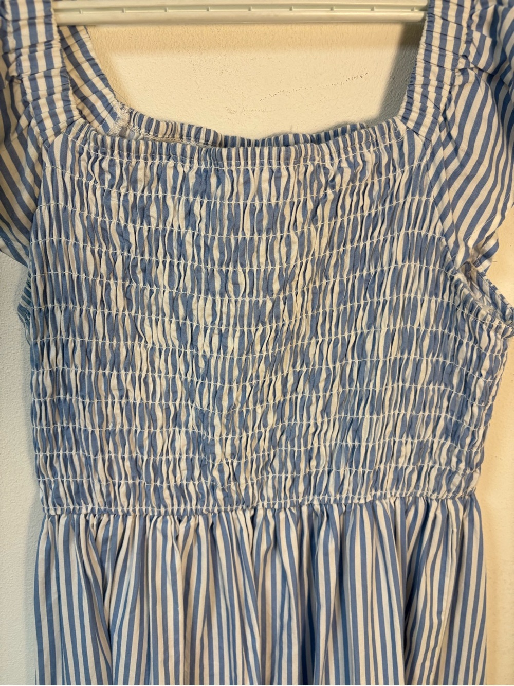 Mud Pie Womens Smocked Stripe Blue & White' Maxi Dress Small - Picture 8 of 11